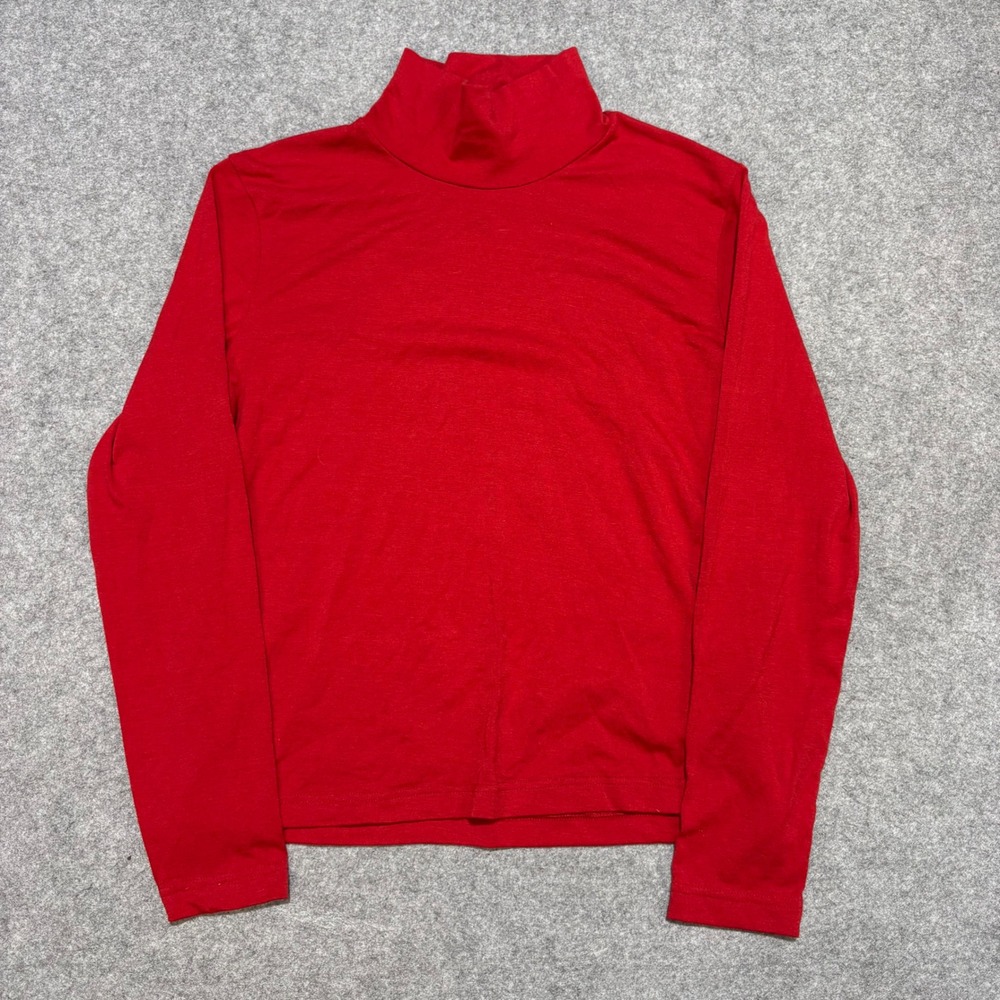 Gap Women Red Mock Neck Long Sleeve Top Jersey Stretch Size Medium